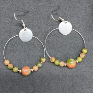 Boucles créoles unakite