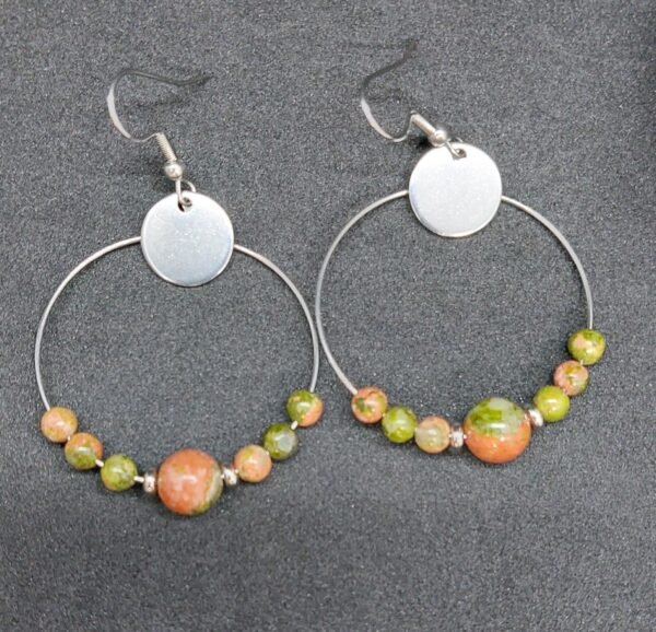Boucles créoles unakite