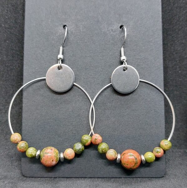 Boucles créoles unakite – Image 2