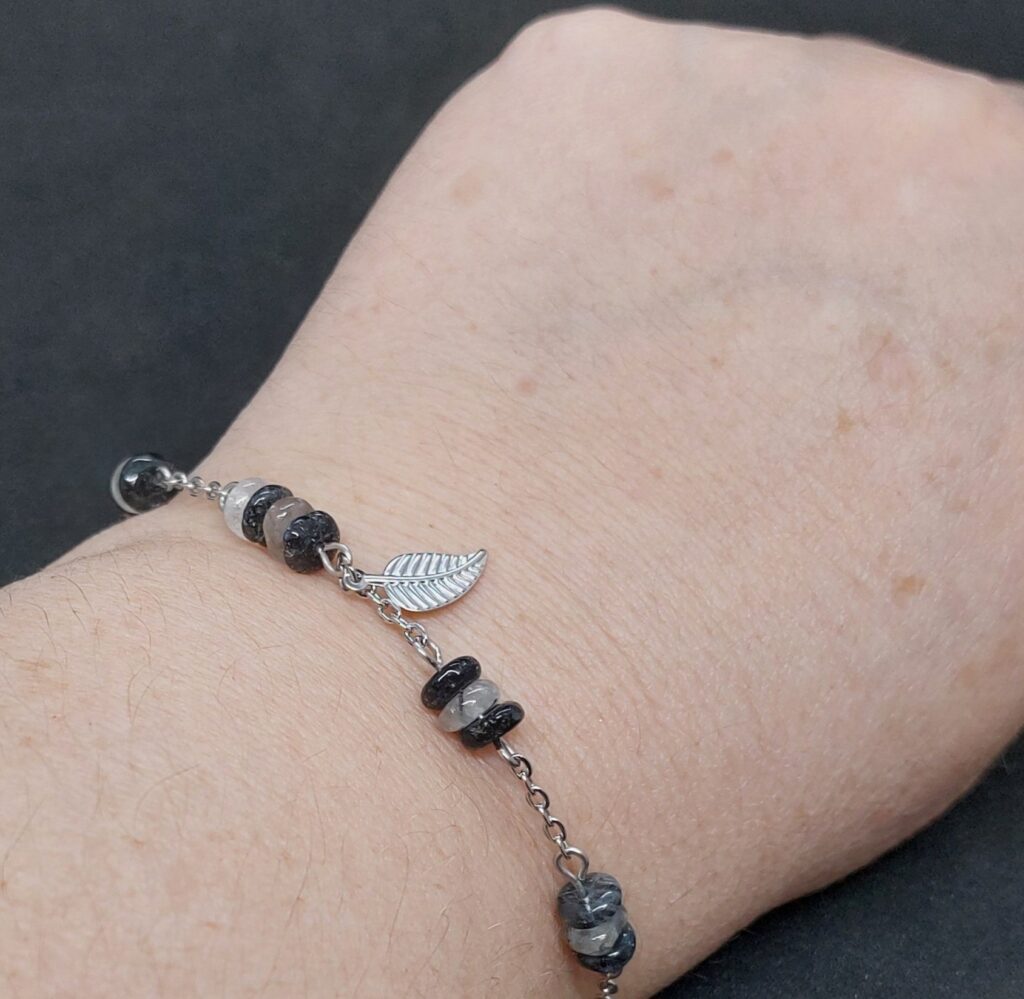Bracelet quartz tourmaline