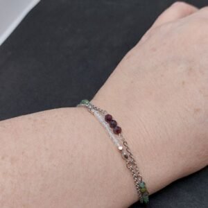 Bracelet grenat et rubis fuschite