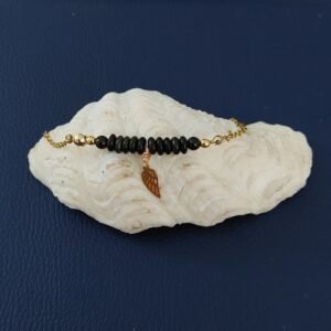 Chaîne de cheville obsidienne dorée