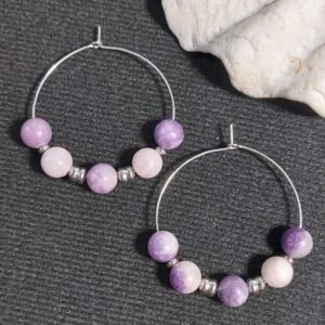 Boucles créoles lépidolite