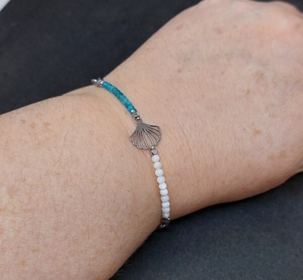 Bracelet coquille et apatite