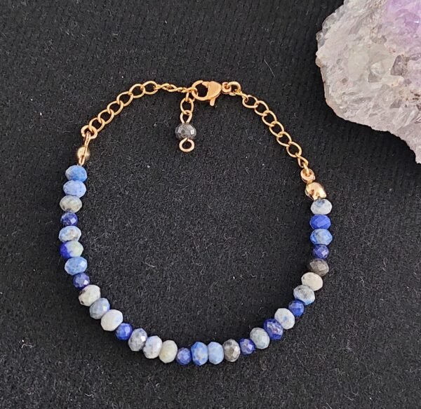 Bracelet doré lapis-lazuli – Image 2
