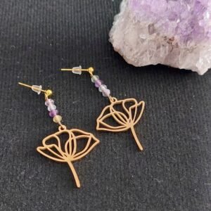 Boucles fluorite et pivoine