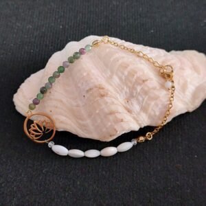 Bracelet lotus et rubis