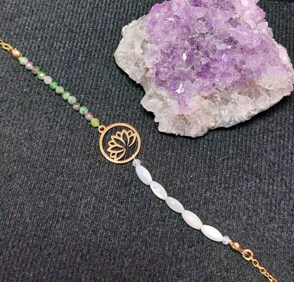 Bracelet lotus et rubis – Image 2