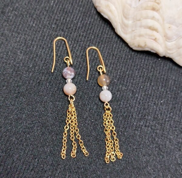 Boucles d'oreilles en agate du Botswana – Image 2