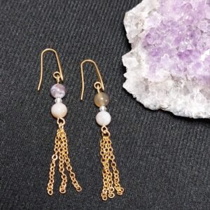 Boucles d'oreilles en agate du Botswana