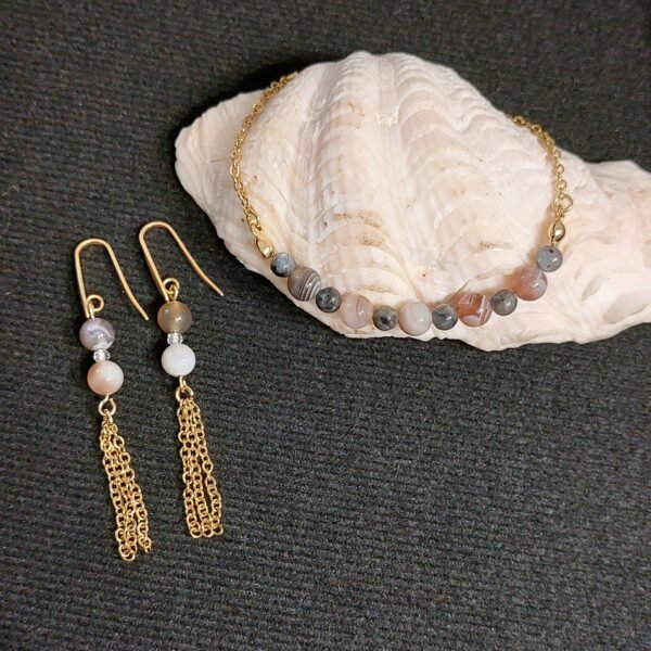Boucles d'oreilles en agate du Botswana – Image 3