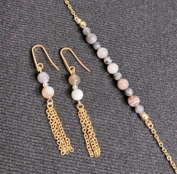 Boucles d'oreilles en agate du Botswana – Image 4
