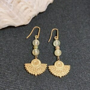 Boucles d'oreilles en préhnite