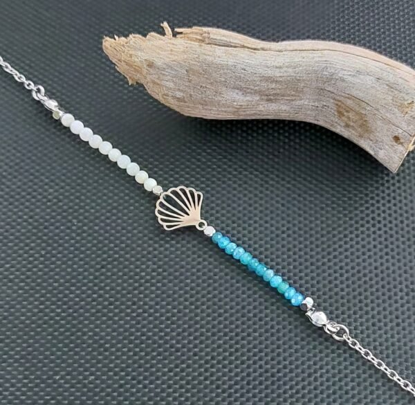 Bracelet coquille et apatite – Image 2