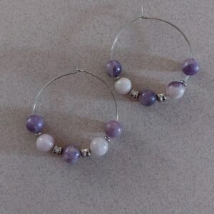 Boucles créoles lépidolite