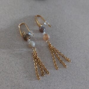 Boucles d'oreilles en agate du Botswana