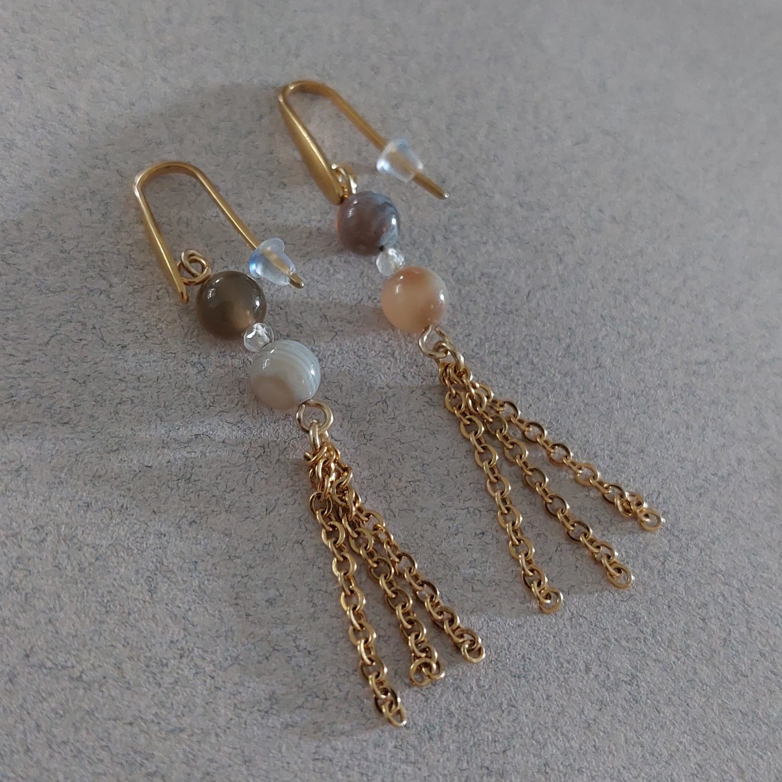 Boucles d'oreilles en agate du Botswana – Image 3