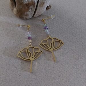 Boucles fluorite et pivoine