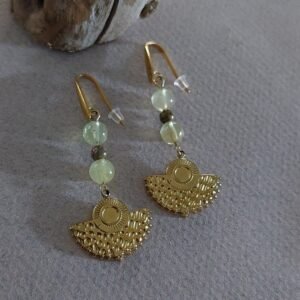Boucles d'oreilles en préhnite