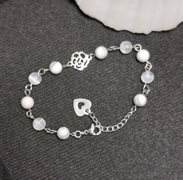 Bracelet howlite et sélénite – Image 2
