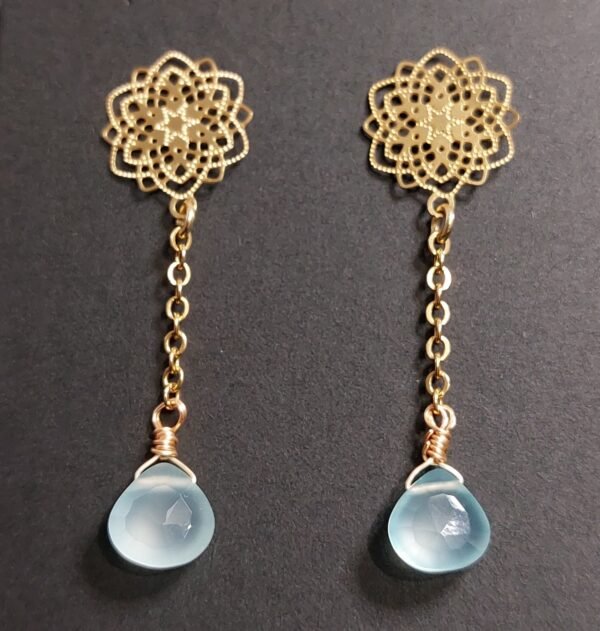 Boucles calcédoine bleue – Image 2