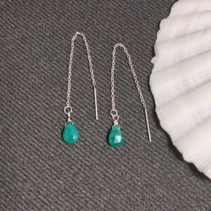 Boucles calcédoine verte