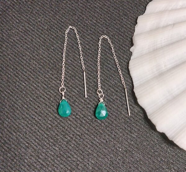 Boucles calcédoine verte