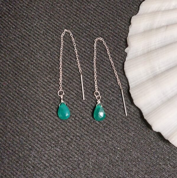 Boucles calcédoine verte – Image 2