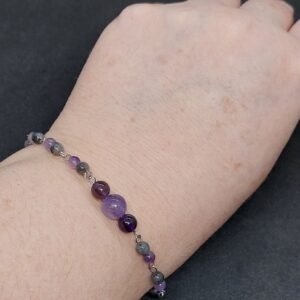 Bracelet larvikite et améthyste