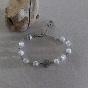 Bracelet howlite et sélénite