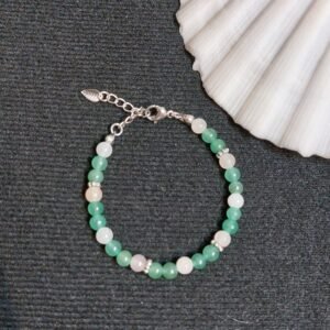Bracelet enfant en aventurine et quartz rose
