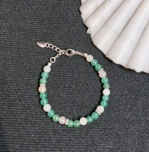 Bracelet enfant en aventurine et quartz rose