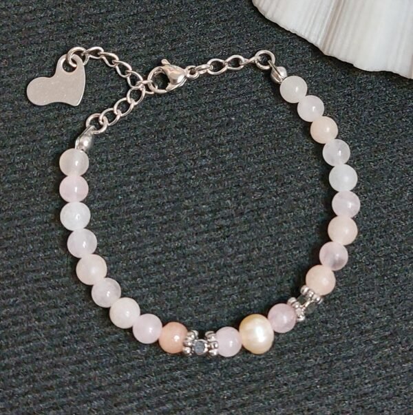 Bracelet enfant en aventurine et quartz rose – Image 2