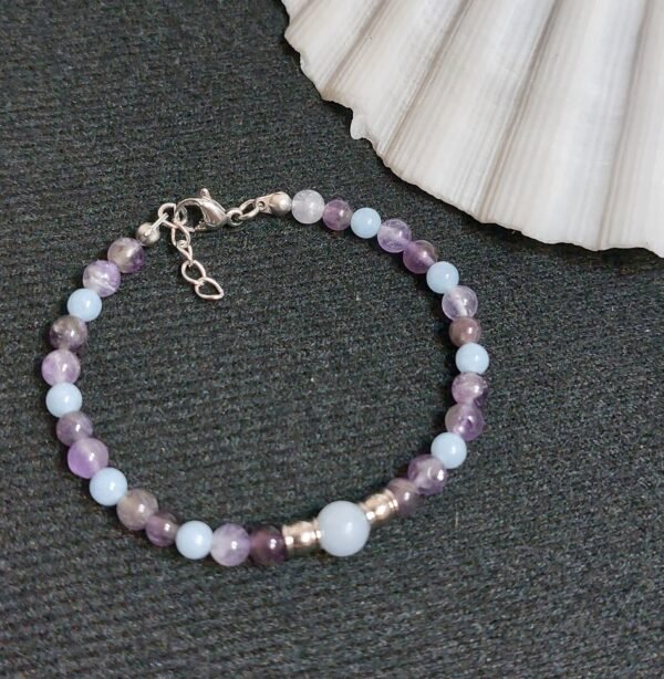Bracelet enfant  angélite et améthyste – Image 2