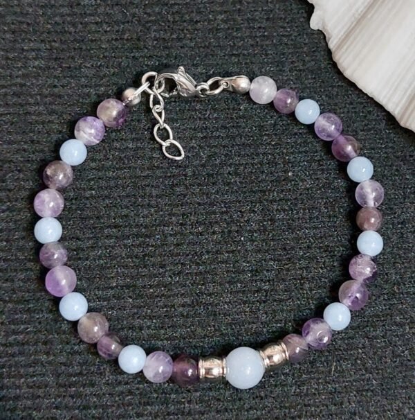 Bracelet enfant  angélite et améthyste