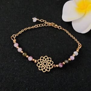 Bracelet rosace et tourmaline