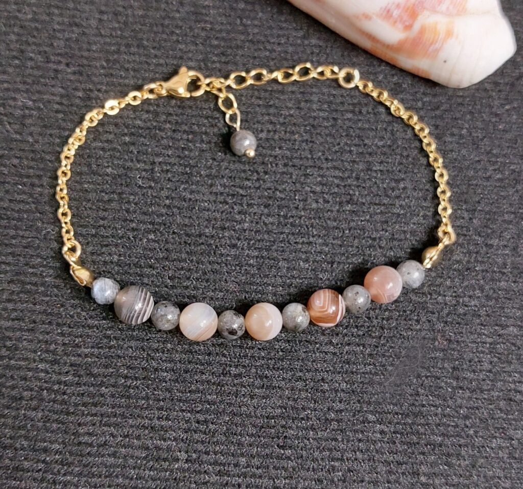 Bracelet en agate du Botswana