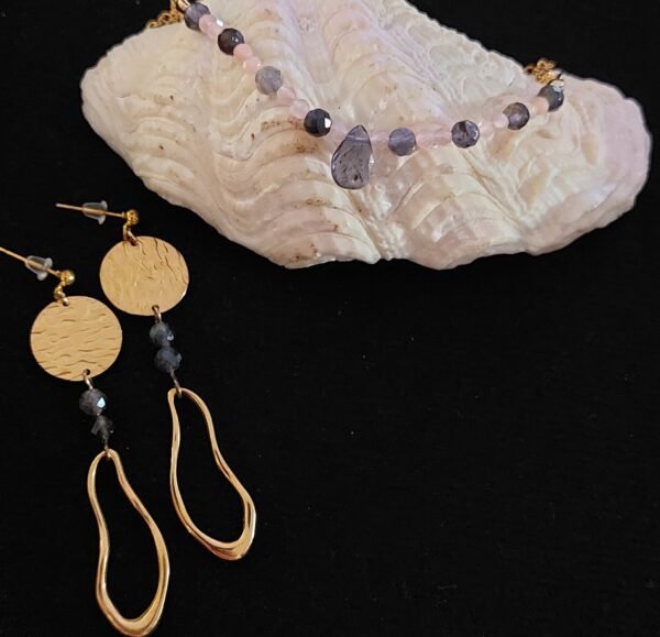 Collier iolite et pierre de lune – Image 6