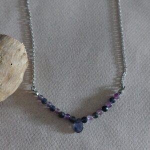 Collier Nuit Étoilée - Cordiérite et améthyste