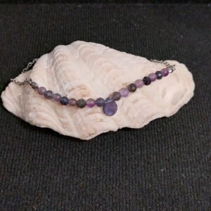 Collier cordiérite et améthyste