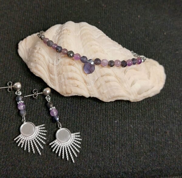 Collier cordiérite et améthyste – Image 4