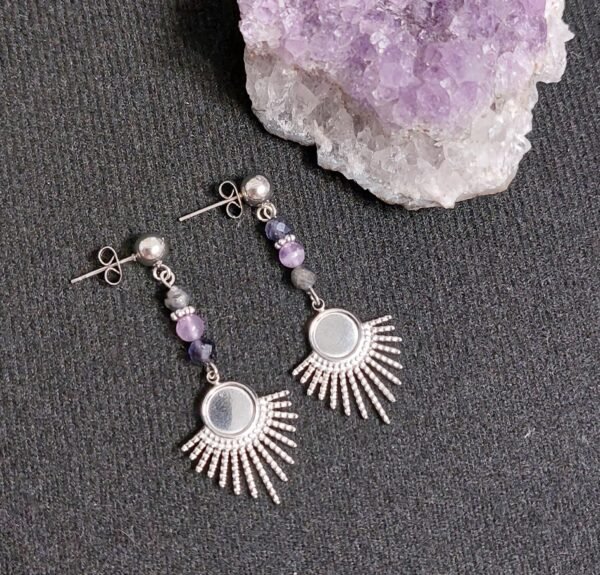 Boucles en cordiérite et améthyste – Image 5