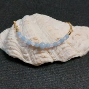 Bracelet en angélite et calcédoine