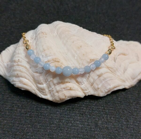 Bracelet en angélite et calcédoine