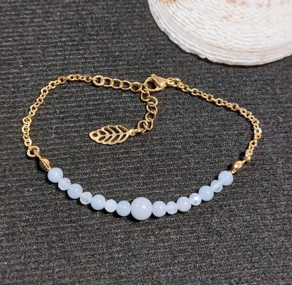 Bracelet en angélite et calcédoine – Image 2