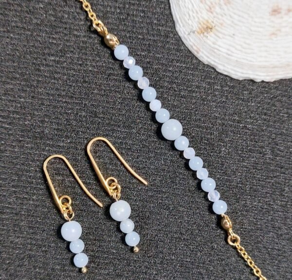 Bracelet en angélite et calcédoine – Image 4