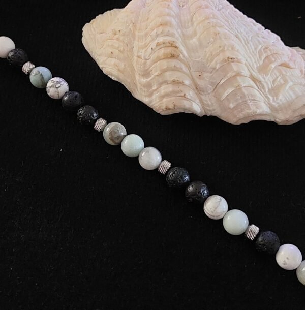Bracelet homme en amazonite et howlite – Image 4