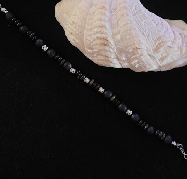 Bracelet homme obsidienne dorée – Image 4