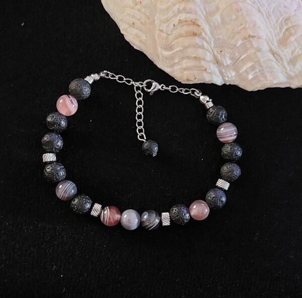 Bracelet homme en agate du Botswana – Image 2
