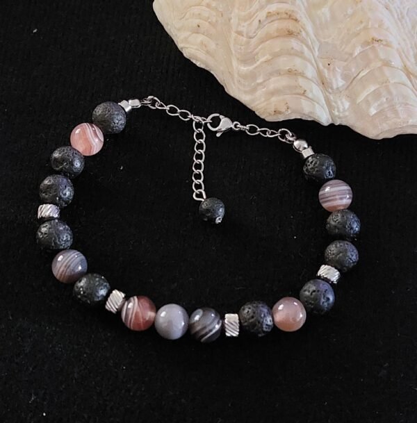 Bracelet homme en agate du Botswana – Image 3